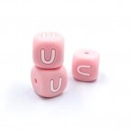 12mm rožinės sp. silikoninė U raidė, 1vnt.