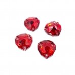 12x12mm raudonos sp. trikampio formos prisiuvami kristalai, 4vnt.