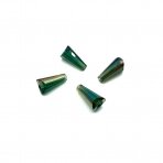 12x6mm žalios sp. lašo formos karoliukai, 4vnt.