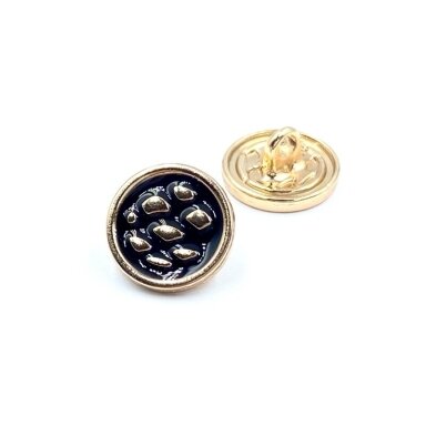 12mm aukso ir juodos sp. metalinė saga su kilpute, 2vnt.