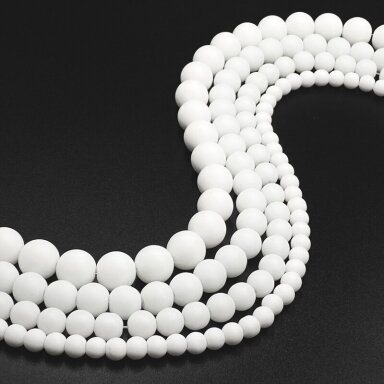 12mm, baltas matinis akmuo, sintetinis, 40cm juosta 12mm, baltas matinis akmuo, sintetinis, 40cm juosta