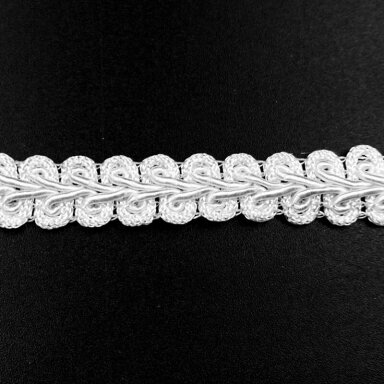 12mm baltos sp. sintetinis nėrinys, 1m