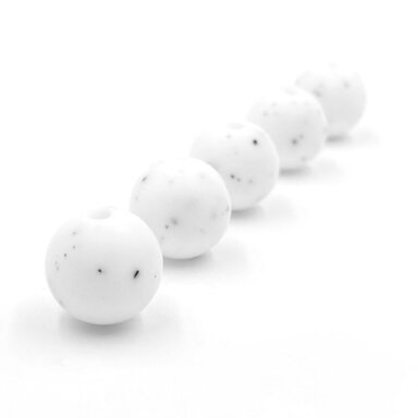 12mm baltos sp. silikoniniai karoliukai, 8vnt.