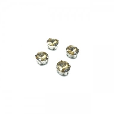 10mm dūminės sp. apvalūs kristalai sidabro sp. rėmeliuose, 6vnt.