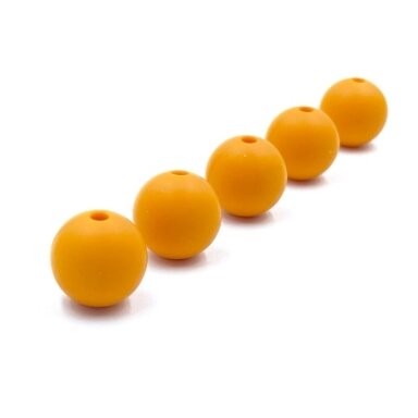 12mm oranžinės sp. silikoniniai karoliukai, 8vnt.