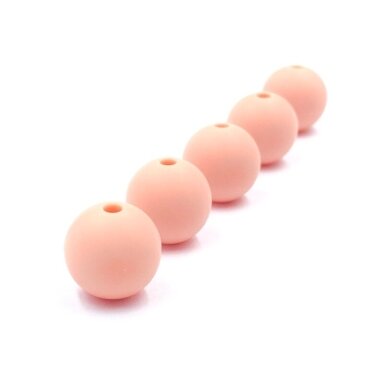 12mm persikinės sp. silikoniniai karoliukai, 8vnt.