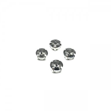 10mm pilkos sp. apvalūs kristalai sidabro sp. rėmeliuose, 6vnt.