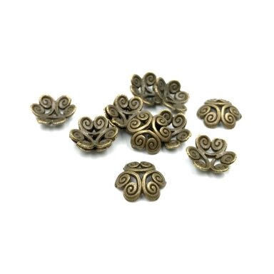 12mm žalvario sp. kepurėlės, 26vnt.