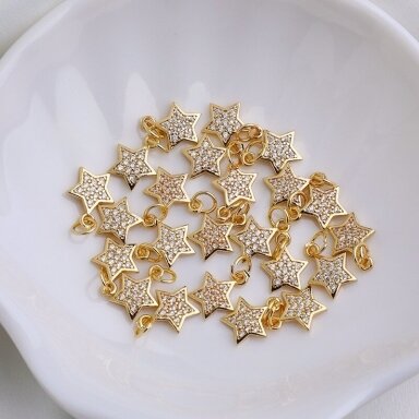 12x10mm 14k aukso sp. nerūdijančio plieno pakabukas žvaigždė, 1vnt. 12x10mm 14k aukso sp. nerūdijančio plieno pakabukas žvaigždė, 1vnt.