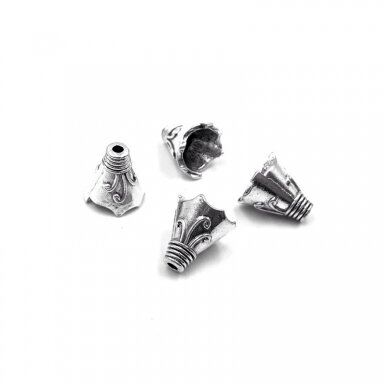 12x12mm sidabro sp. kepurėlės, 9vnt.