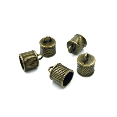 12x16mm žalvario sp. kepurėlės, 5vnt.