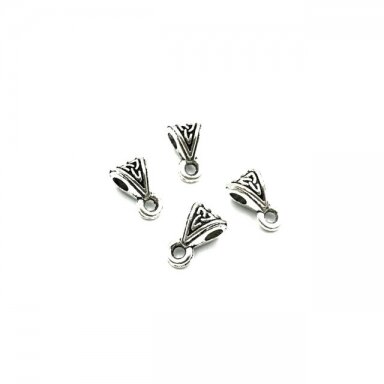 6x10mm sidabro sp. pakabukų laikikliai, 30vnt.