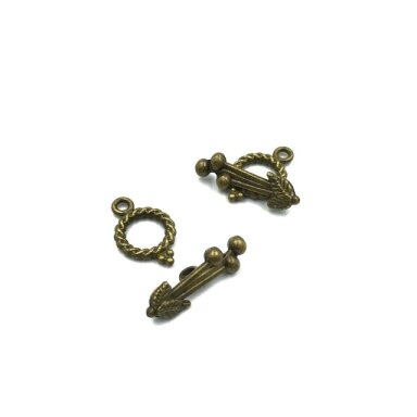 12x22mm žalvario sp. perkišamas užsegimas, 9vnt.