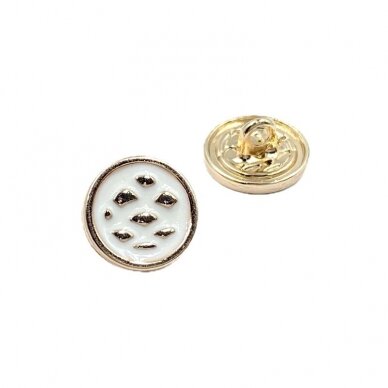12mm aukso ir baltos sp. metalinė saga su kilpute, 2vnt. 12mm aukso ir baltos sp. metalinė saga su kilpute, 2vnt.