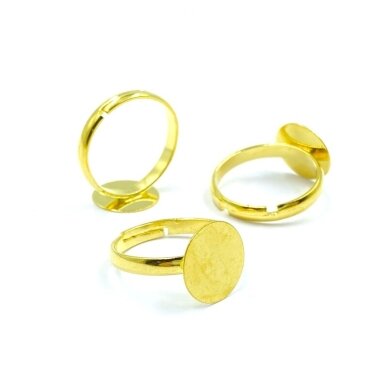 12mm aukso sp. žiedo pagrindas, 4vnt. 12mm aukso sp. žiedo pagrindas, 4vnt.