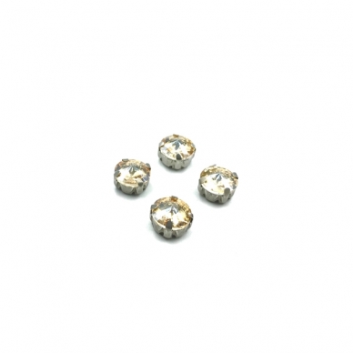 10mm šviesios dūminės sp. apvalūs kristalai sidabro sp. rėmeliuose, 6vnt. 10mm šviesios dūminės sp. apvalūs kristalai sidabro sp. rėmeliuose, 6vnt.