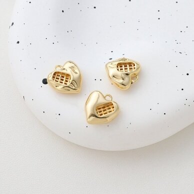 12x11mm 14k aukso sp. nerūdijančio plieno pakabukas širdis, 1vnt. 12x11mm 14k aukso sp. nerūdijančio plieno pakabukas širdis, 1vnt.