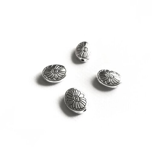 12x10mm sidabro sp. intarpai, 10vnt.