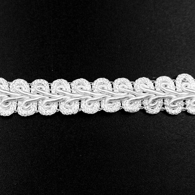 12mm baltos sp. sintetinis nėrinys, 1m
