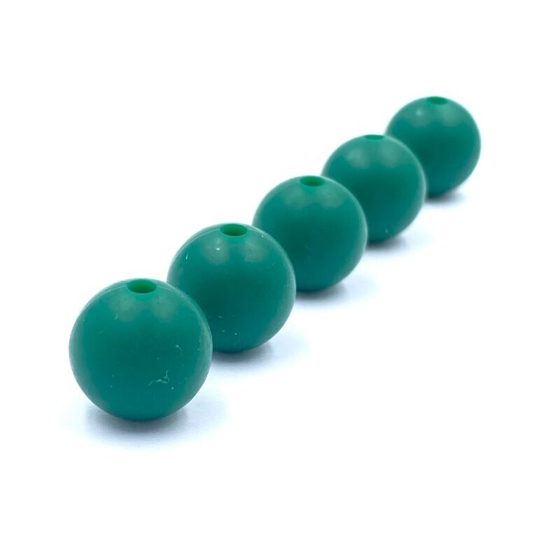 12mm žalios sp. silikoniniai karoliukai, 8vnt.