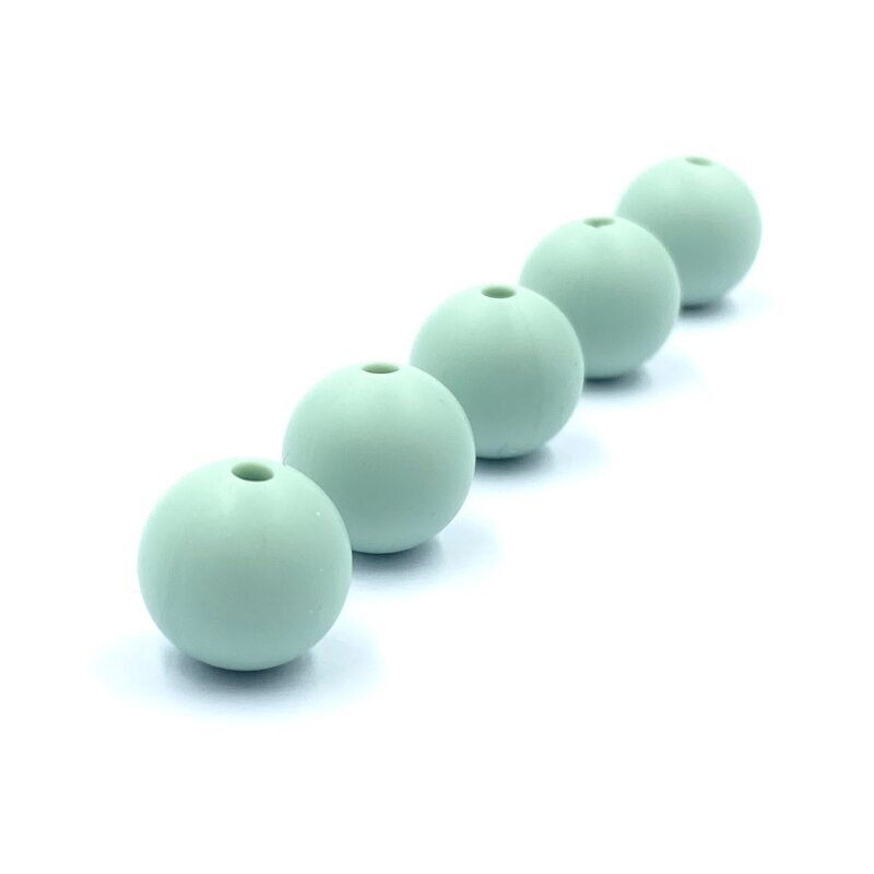 12mm žalsvos sp. silikoniniai karoliukai, 8vnt.