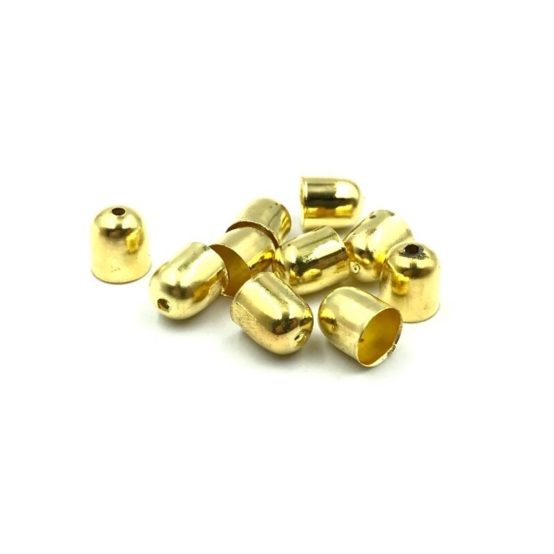12x12mm aukso sp. kepurėlės, 6vnt.