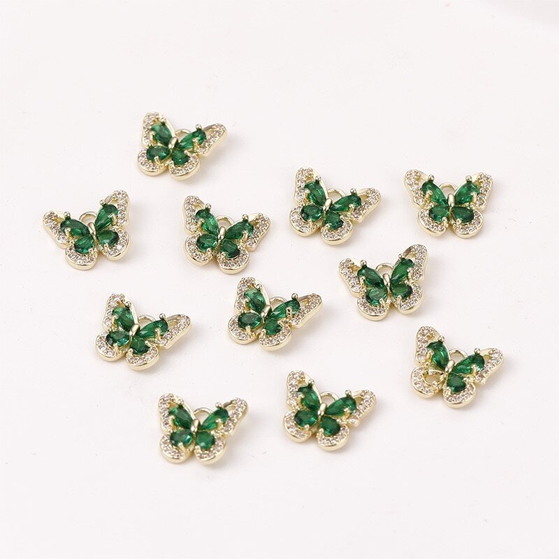 12x14mm 14k aukso sp. nerūdijančio plieno pakabukas su cirkoniais drugelis, 1vnt. 12x14mm 14k aukso sp. nerūdijančio plieno pakabukas su cirkoniais drugelis, 1vnt.