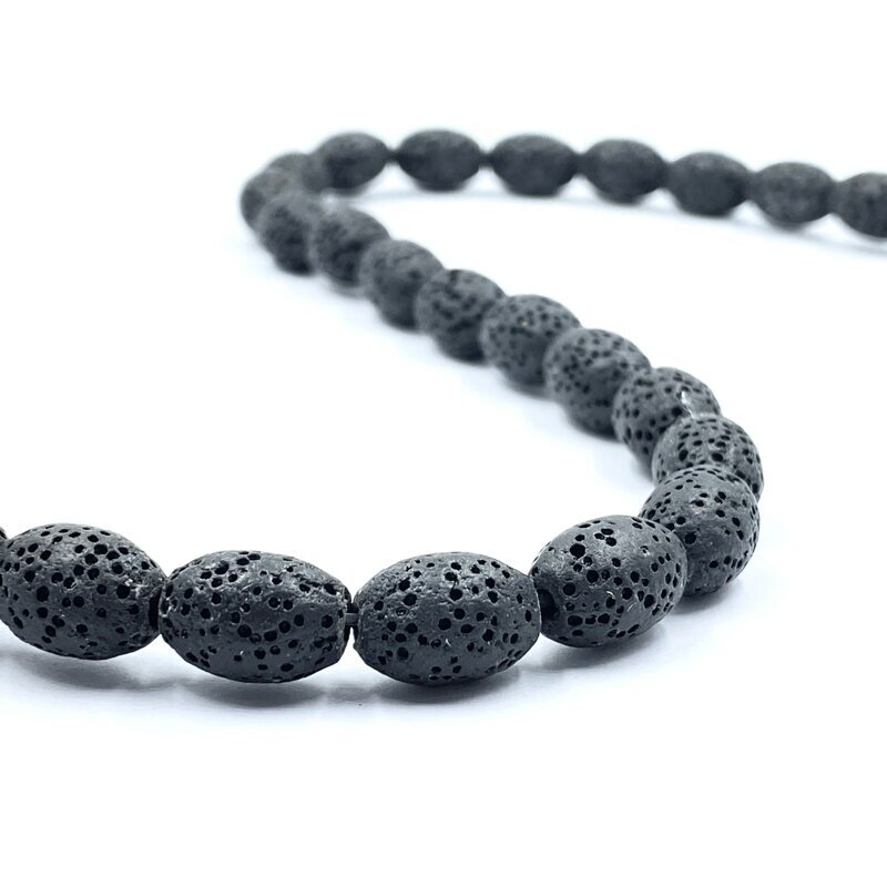 12x8mm juodos sp. lava, 40cm juosta