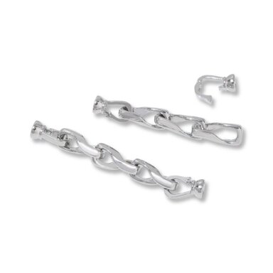 13mm nikelio sp. nerūdijančio plieno dvigubas užsegimas su prailginimu, 1vnt.