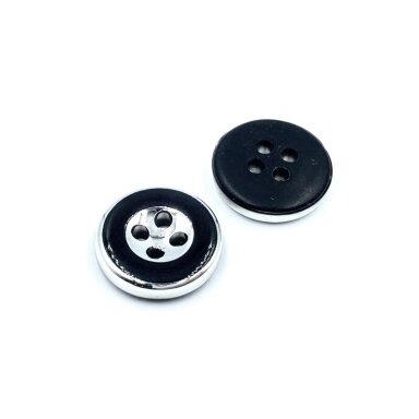 13mm juodos ir sidabro sp. plastikinė saga, 6vnt.