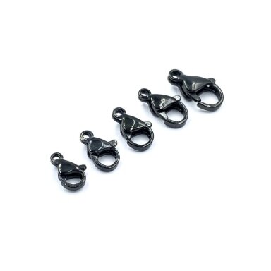 13mm juodos sp. nerūdijančio plieno užsegimas karabinas, 2vnt.