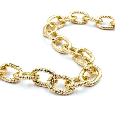 13mm rausvo aukso sp. aliuminė grandinėlė, 1m 13mm rausvo aukso sp. aliuminė grandinėlė, 1m