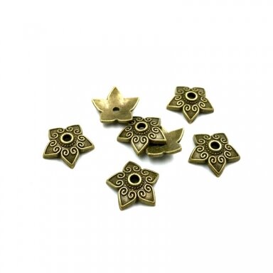 13mm žalvario sp. kepurėlės, 24vnt.