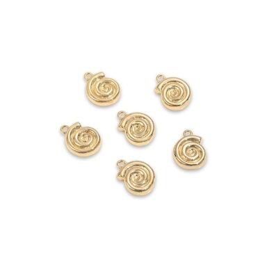 13x10mm 14k aukso sp. nerūdijančio plieno pakabukas kriauklė, 1vnt.