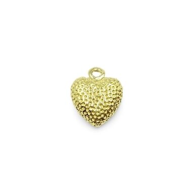 13x11mm 18k aukso sp. nerūdijančio plieno pakabukas širdis, 1vnt.