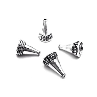 13x19mm sidabro sp. kepurėlės, 6vnt.