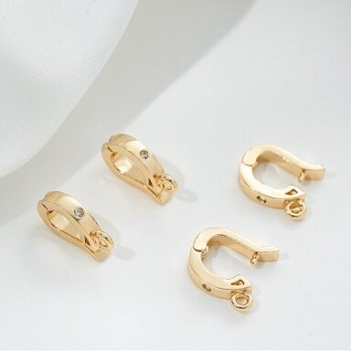 13x3mm 14k aukso sp. nerūdijančio plieno pakabuko laikiklis, 1vnt.