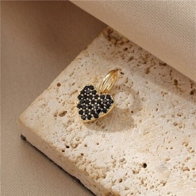 13x8mm 14k aukso sp. nerūdijančio plieno pakabukas širdis, 1vnt.