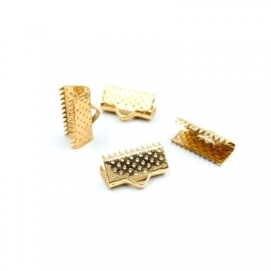 13x8mm rausvo aukso sp. užbaigimo detalė juostelei, 22vnt.