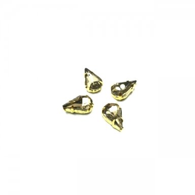 13x8mm dūminės sp. kristalai aukso sp. rėmeliuose, 6vnt.