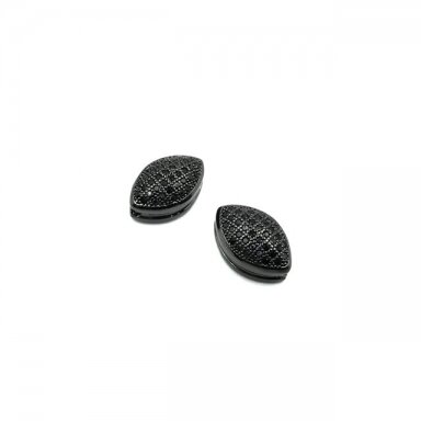 13x8mm juodintos sp. nerūdijančio plieno intarpas su cirkoniais, 1vnt. 13x8mm juodintos sp. nerūdijančio plieno intarpas su cirkoniais, 1vnt.