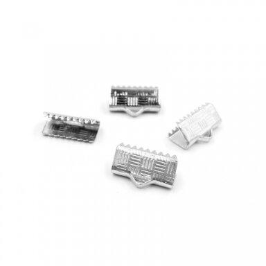 13x8mm nikelio sp. užbaigimo detalė juostelei, 20vnt.