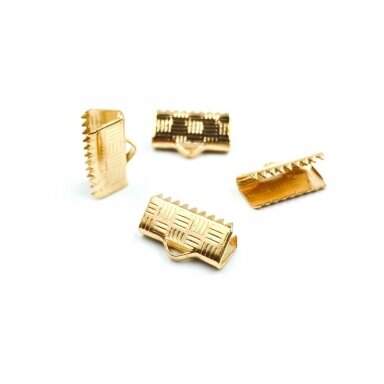 13x8mm rausvo aukso sp. užbaigimo detalė juostelei, 21vnt.