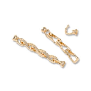 13mm 14k aukso sp. nerūdijančio plieno dvigubas užsegimas su prailginimu, 1vnt. 13mm 14k aukso sp. nerūdijančio plieno dvigubas užsegimas su prailginimu, 1vnt.