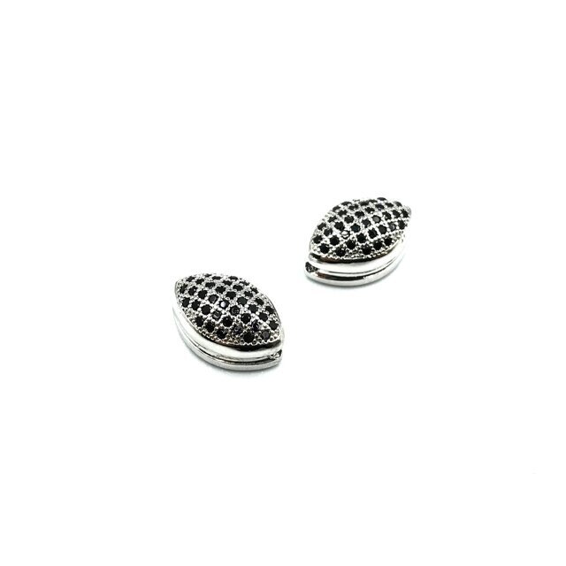 13x8mm sidabro sp. nerūdijančio plieno intarpas su cirkoniais, 1vnt. 13x8mm sidabro sp. nerūdijančio plieno intarpas su cirkoniais, 1vnt.