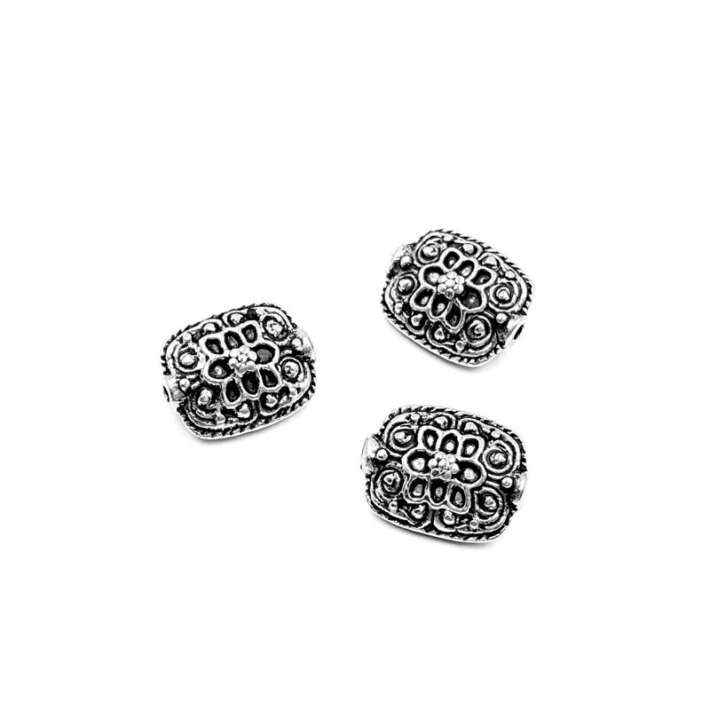 13x10mm sidabro sp. intarpai, 9vnt.