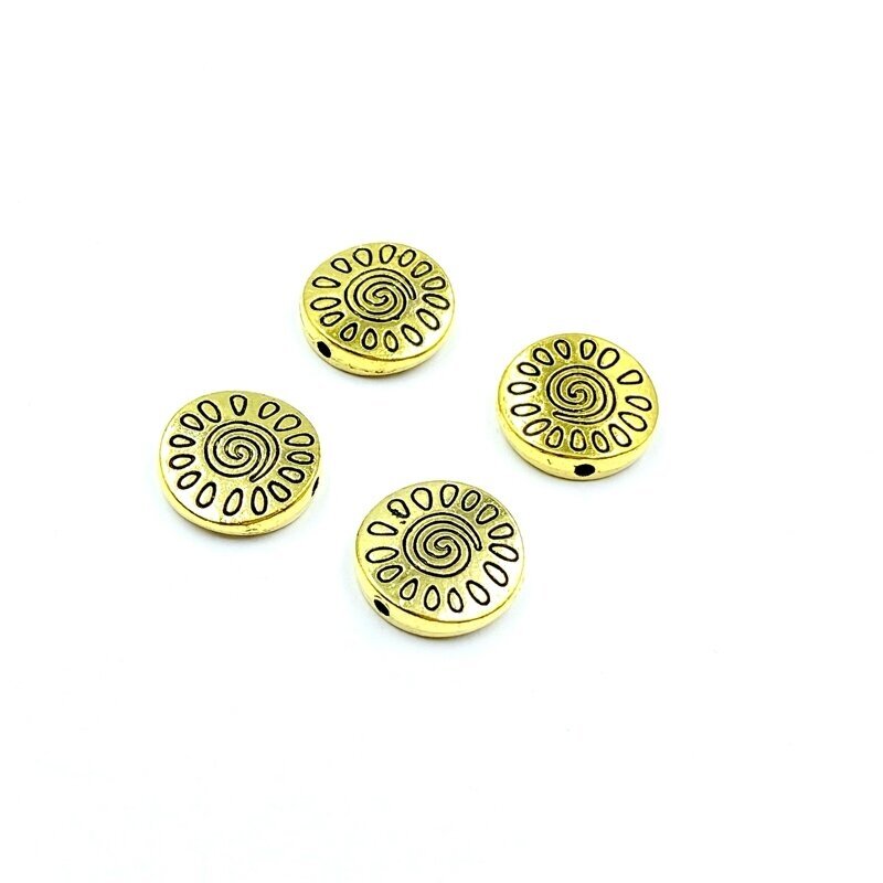 13x13mm aukso sp. intarpai, 8vnt.