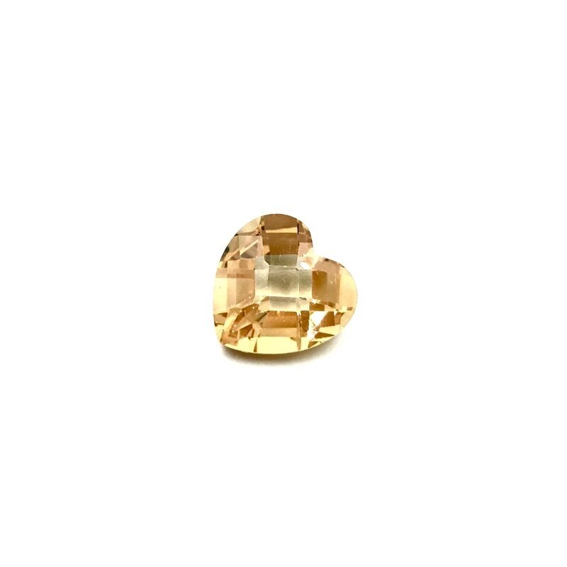 13x13mm šviesios dūminės sp. širdies formos cirkonis, 1vnt.