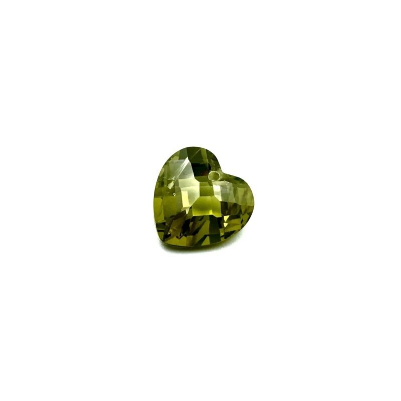 13x13mm žalsvos sp. širdies formos cirkonis, 1vnt.