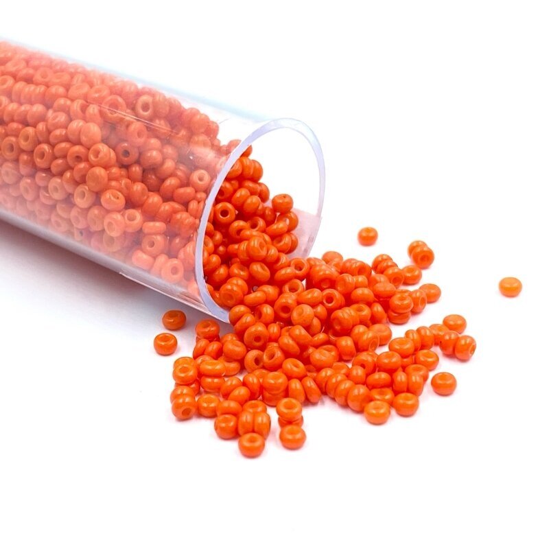 1,3x2mm oranžinės sp. biserio karoliukai, ±13g